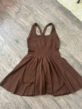 Brown Racerback Athletic Skater Dress- size small (fits like an XS)